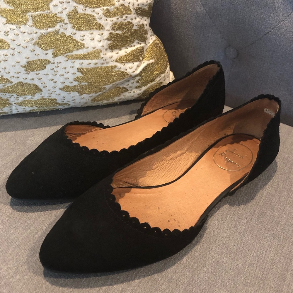Jack Rogers Black Suede D’Orsay Flats - Size 7